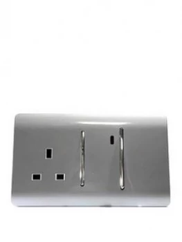 Image of Trendiswitch 13Amp Cooker Switch & Socket Std Silver