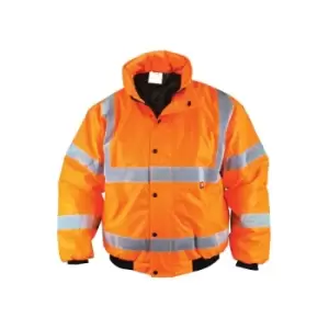 image of Scan - UC804-O Hi-Vis Bomber Jacket Coat Orange - m (41in) scahvbjmo