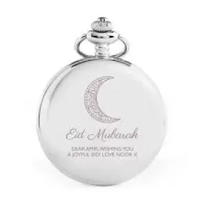 Treat Republic Personalised Eid Mubarak Dual Pocket Watch, One Colour, Women