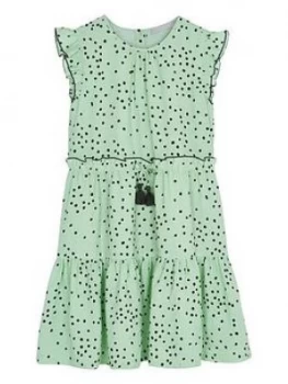 Image of Mintie by Mint Velvet Girls Lila Green Spot Dress - Green, Size 9-10 Years, Women