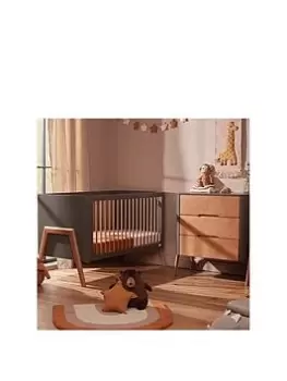 Image of Troll Torsten 2Pc Set Cot Bed And Dresser Grey/Teak