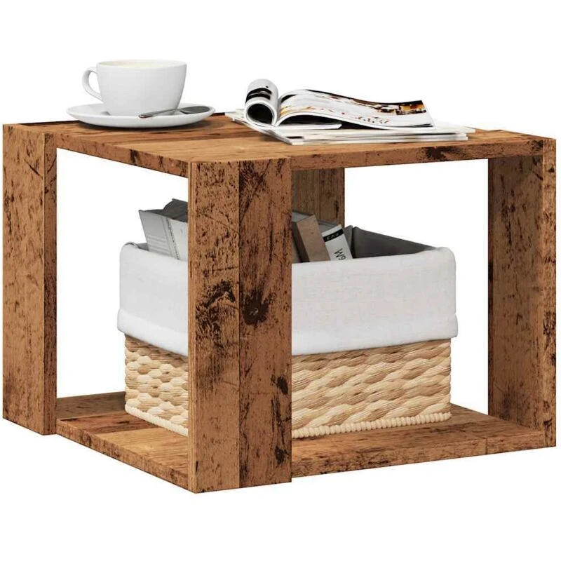 Image of VIDAXL Coffee Table Old Wood 40x40x30cm Engineered Wood Vidaxl 8721158438676