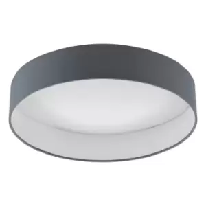 Image of Flush Ceiling Light Colour White Shade Anthracite Fabric Bulb LED 18W Included