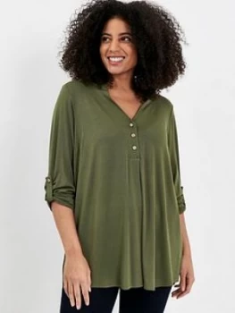 Image of Evans Jersey Shirt - Khaki, Size 16, Women
