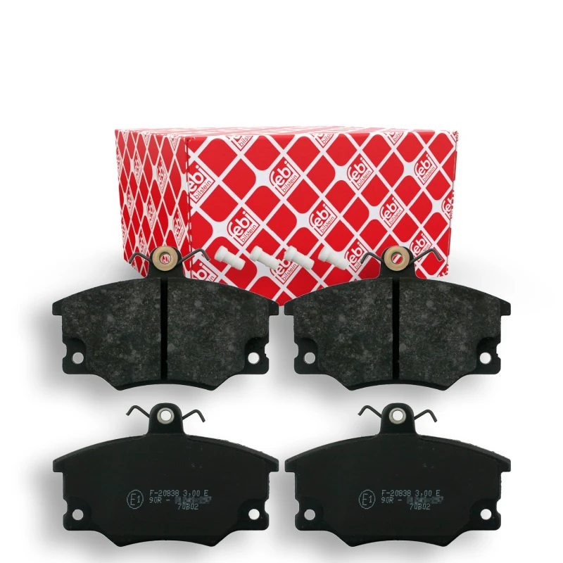 Image of FEBI BILSTEIN 16079 Brake pad set Front Axle, with acoustic wear warning, with fastening material Brake Pad Set,disc brake (402)