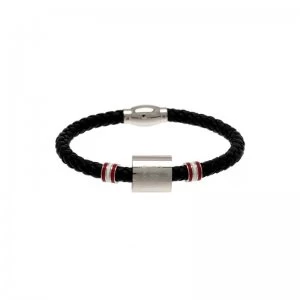 image of Arsenal Football Club Stainless Steel/Leather Bracelet