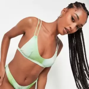 Missguided Ombre Minimal Scoop Neck Bikini Top - Green