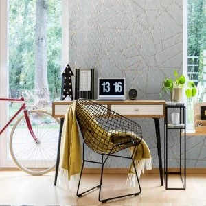 Image of Sublime Blue Theia Metallic Geometric Wallpaper - One size