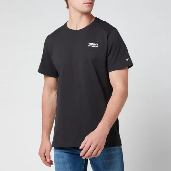 image of Tommy Jeans Mens Regular Corporate Logo T-Shirt - Black - XL