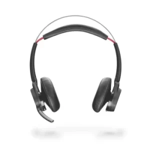 Image of Poly Voyager Focus UC B825 Wireless Bluetooth Stereo Headset Active Noise Cancellation Boom Microphone
