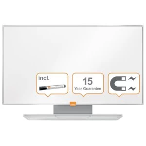 image of Nobo Widescreen Nano Clean 32" Whiteboard with Magnetic Steel Surface and Aluminium Frame