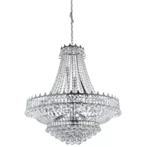 image of Versailles 13 Light Chandelier Chrome Finish, E14