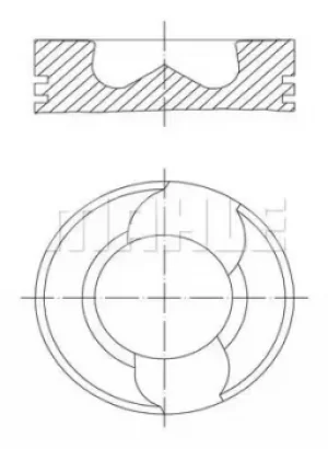 image of Piston 0309800 by MAHLE Original to cylinders 3, 4, 5