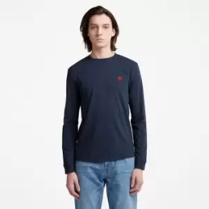 Image of Timberland Dunstan River Ls T-Shirt For Men In Navy Dark Blue, Size M
