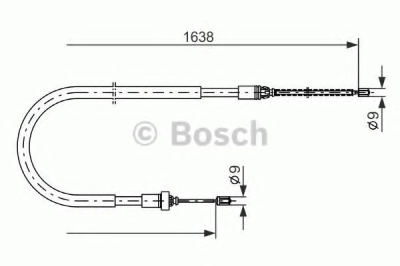Image of Handbrake cable Bosch 1 987 477 586