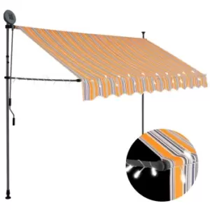 image of Vidaxl Manual Retractable Awning With LED 300cm Yellow And Blue