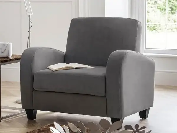 image of Julian Bowen Vivo Dusk Grey Chenille Armchair