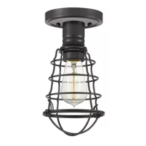 Image of Elstead Quoizel Mixon Semi Flush Ceiling Light Palladian Bronze