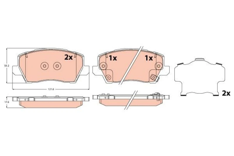 Image of Brake pad set TRW GDB2329