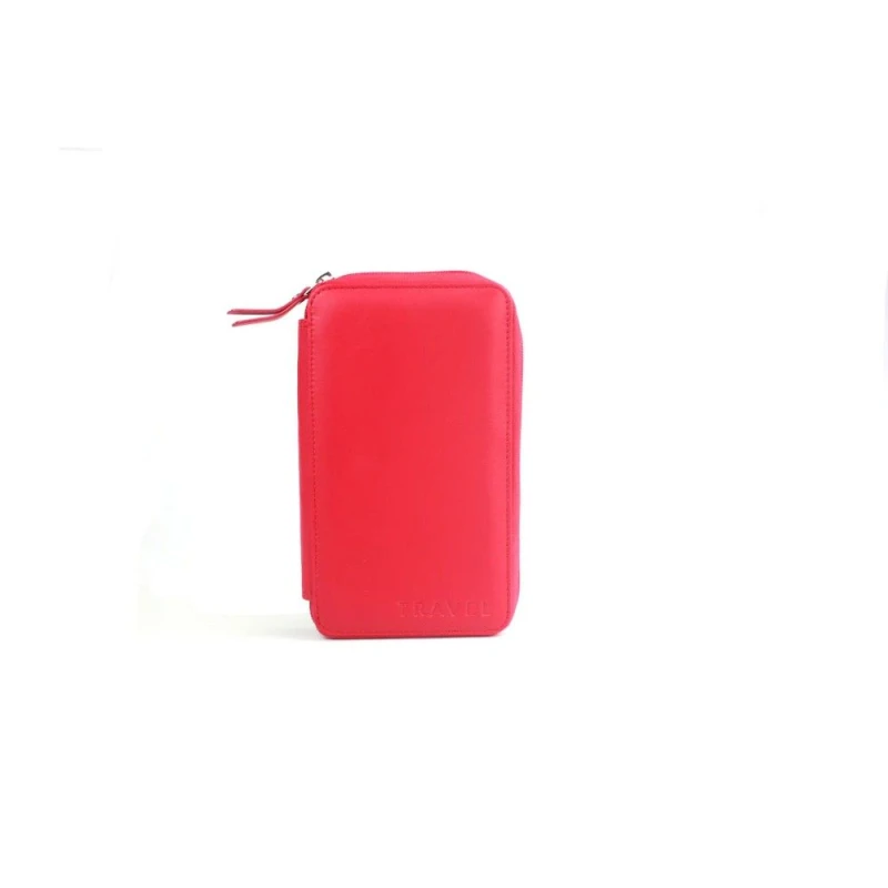 Image of Eastern Counties Leather Mens Kendra Travel Leather Wallet in Red Red Male One Size