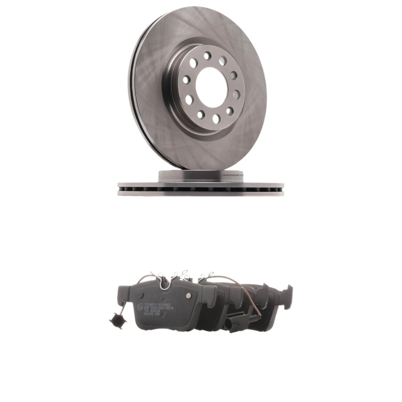 Image of RIDEX 3405B2207 Brake disc and pads set Rear Axle, Brake Disc Type: internally vented, with integrated wear sensor Brake Set,disc brakes (3405)