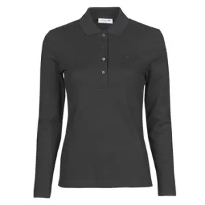 Image of Womens Slim fit Stretch Pique Lacoste Polo Shirt Size 12 Black