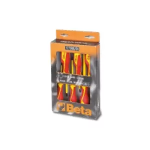 image of Beta Tools 1273MQ/D6 6pc VDE 1000V Insulated Phillips & Flat Screwdriver Set