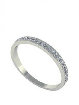 Image of Moissanite 18 Carat White Gold 25pt Wedding Band, Size I, Women