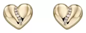 Image of Elements Gold GE2305 9k Yellow Gold Diamond Channel Heart Jewellery