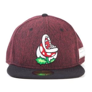 image of Nintendo - Piranha Plant Unisex Snapback Baseball Cap - Red/Black