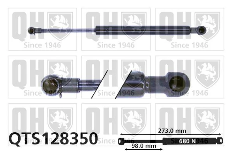 Image of QUINTON HAZELL Tailgate strut QUINTON HAZELL QTS128350
