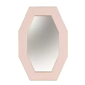 Image of Framed Octagonal Wall Mirror Pink