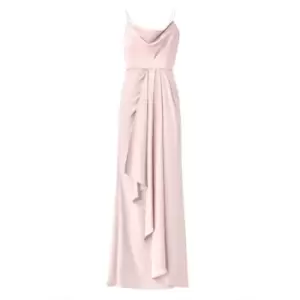 image of Adrianna Papell Satin Crepe Cowl Neck Gown - Pink