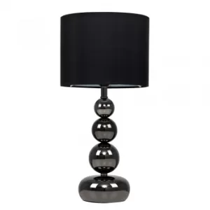 Image of Marissa Black Chrome Touch Table Lamp with Black Shade