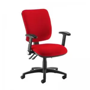 image of Senza high back operator chair with folding arms - Panama Red