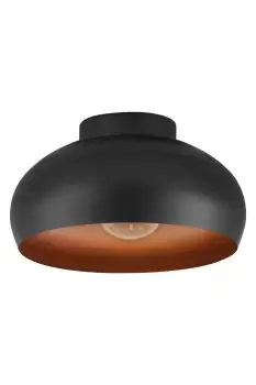 image of Mogano 2 Domed Copper Semi- Flush Ceiling Light