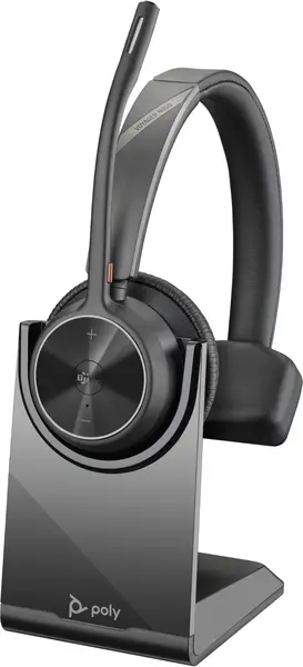 Image of POLY VOYAGER 4310-M Microsoft Teams Certified Headset with charge stand Wireless Office/Call center 122g Headset Black