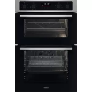 image of Zanussi Series 40 AirFry ZKCNA7XN Built In Electric Double Oven - Black / Stainless Steel - A Rated