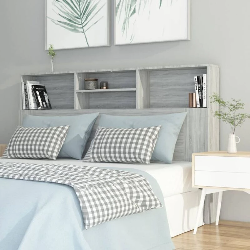 Image of VIDAXL Headboard Cabinet Grey Sonoma 160x19x103.5cm Vidaxl 8720286968772