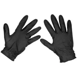 image of Sealey SSP57XL Black Diamond Grip Thick Nitrile Powder-Free Gloves...