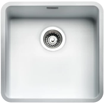 Image of Ohio Kitchen Sink 1.0 Single Bowl White Stainless Steel Basket Waste - Reginox