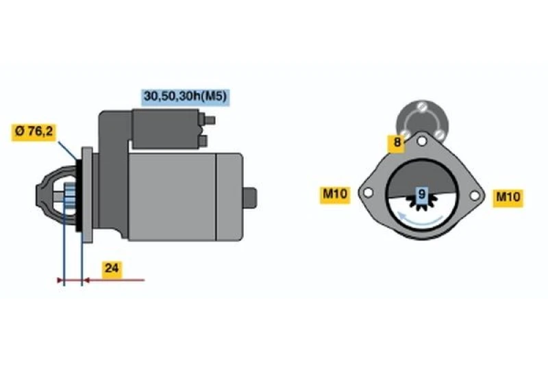 Image of Starter motor Bosch 0 986 019 980
