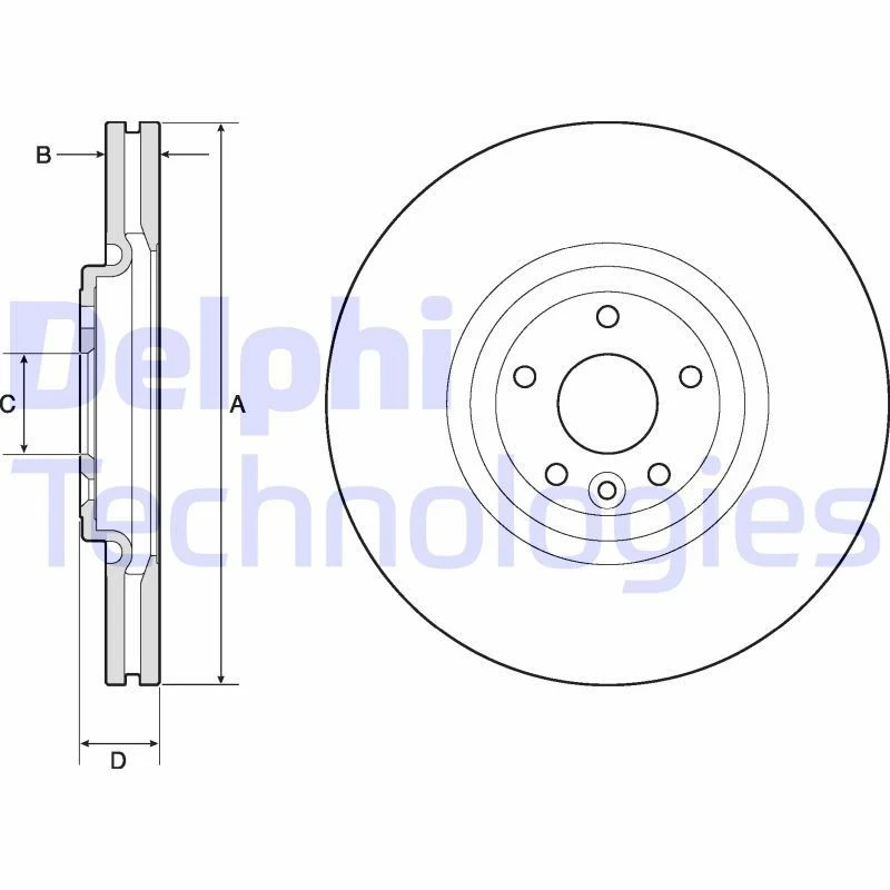 Image of DELPHI Brake disc DELPHI BG9167C
