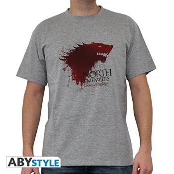 Image of Game Of Thrones - "The North..." man Large T-Shirt - sport grey