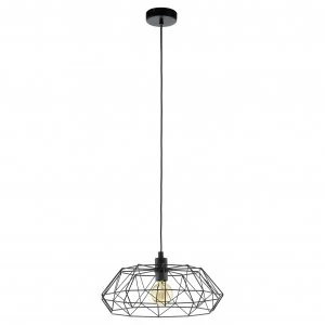 image of Eglo Carlton 2 Wire Pendant Light - Black