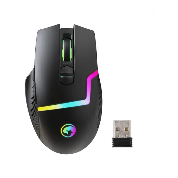 image of Marvo Marvo Scorpion M791W Wireless and Wired Dual Mode Gaming Mouse, Rechargeable, RGB with 7 Lighting Modes, 6 adjustable levels up to 10000 dpi, Ga