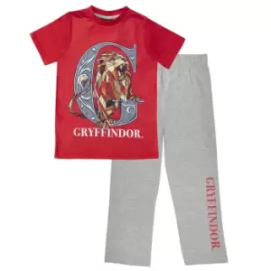 Image of Harry Potter Mens Gryffindor Pyjama Set (XXL) (Red/Heather Grey)