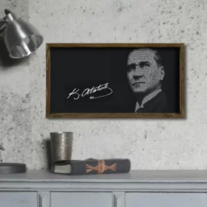 Image of KZM323 Brown White Black Decorative Framed MDF Painting