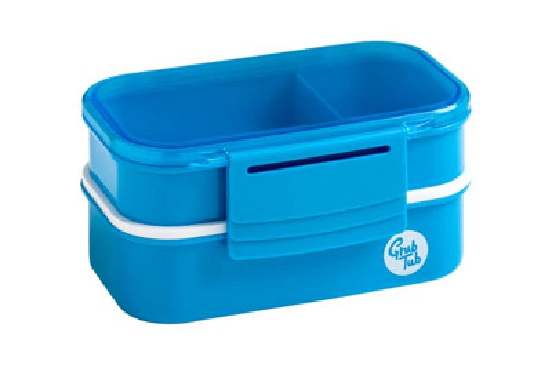 Image of Premier Housewares Comfortable Packed Lunch Box, Organized Lunch Box, Leak Proof Tiffin Box , Portable Lunch Container Blue