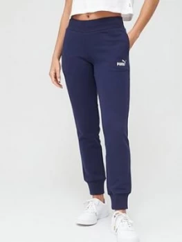Image of Puma Essential Fleece Sweat Pants - Navy, Size S, Women